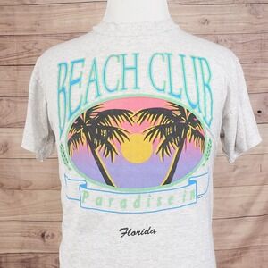 VINTAGE BEACH CLUB PARADISE IN FLORIDA TRAVEL USA SINGLE STITCH TSHIRT SIZE XL